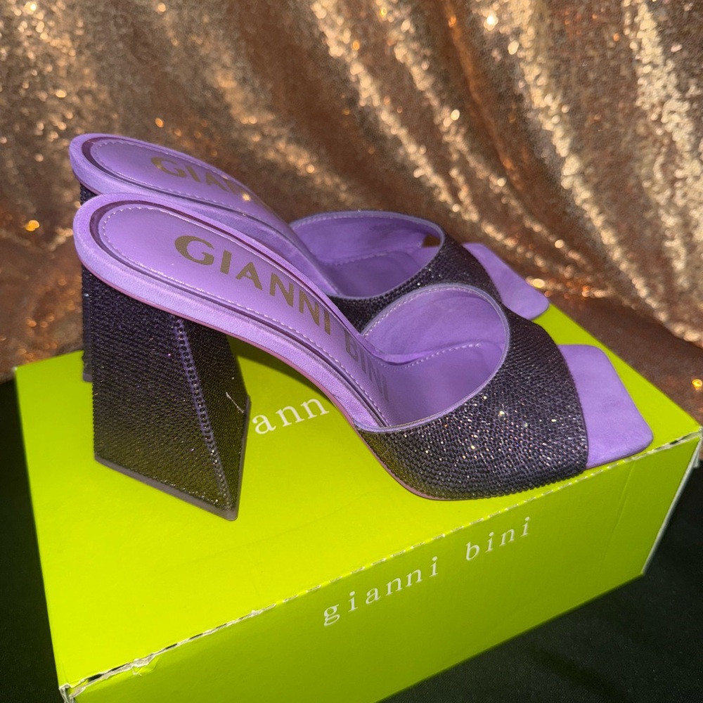 Gianni Bini Purple Rhinestone Mules